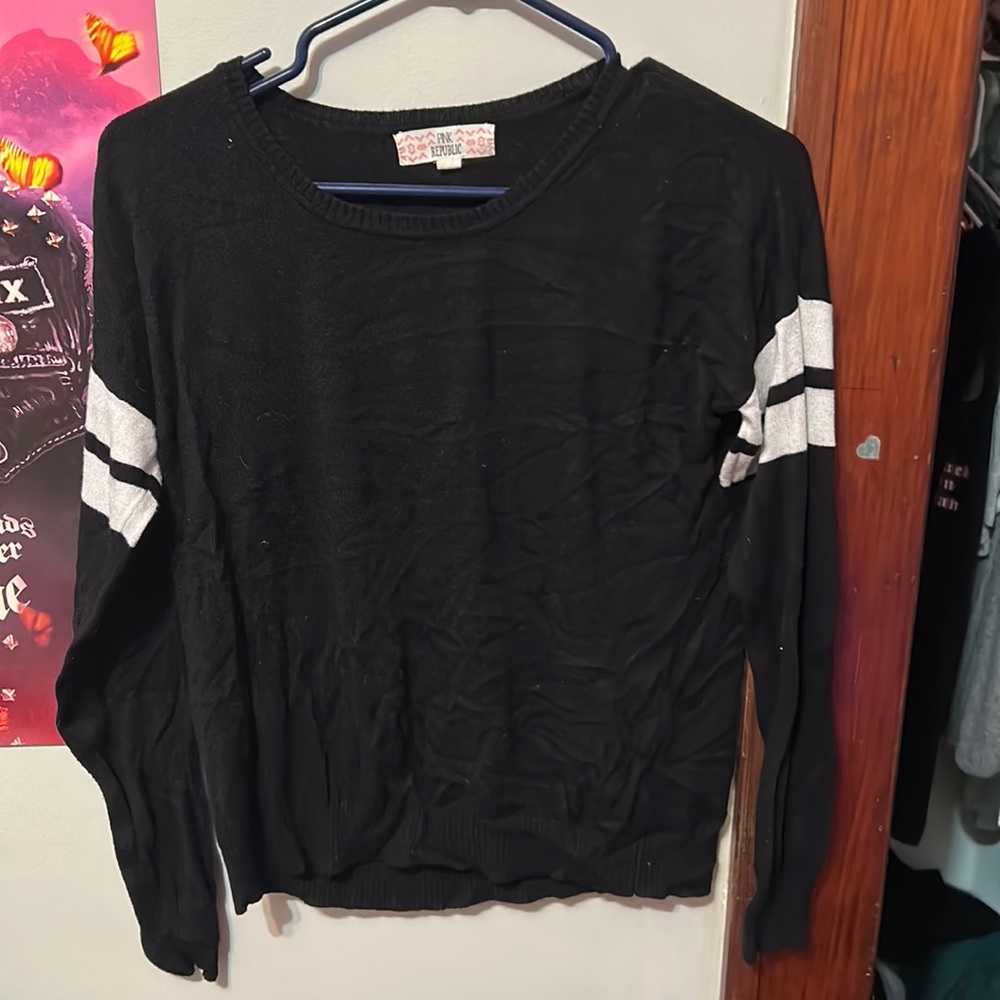 Black Shirt With White Stripes